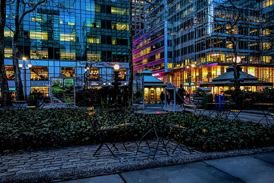 Evening in Bryant Park Photograph by Alison Frank