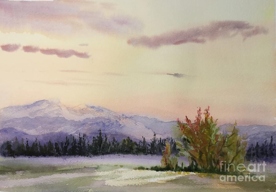 Evening in the Mountains Painting by Watercolor Meditations