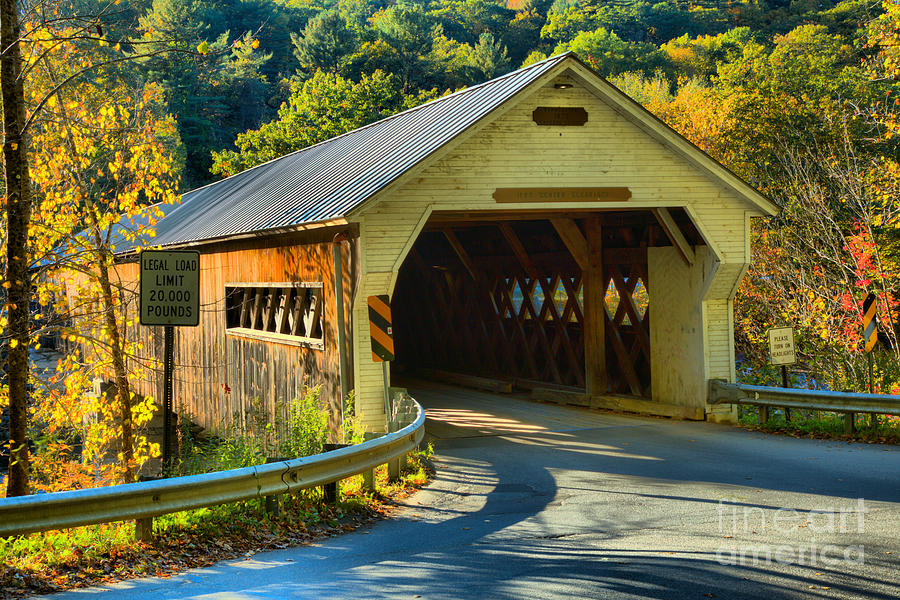 Evening Light At The Dummerston Covered Bridge Photograph by Adam Jewell