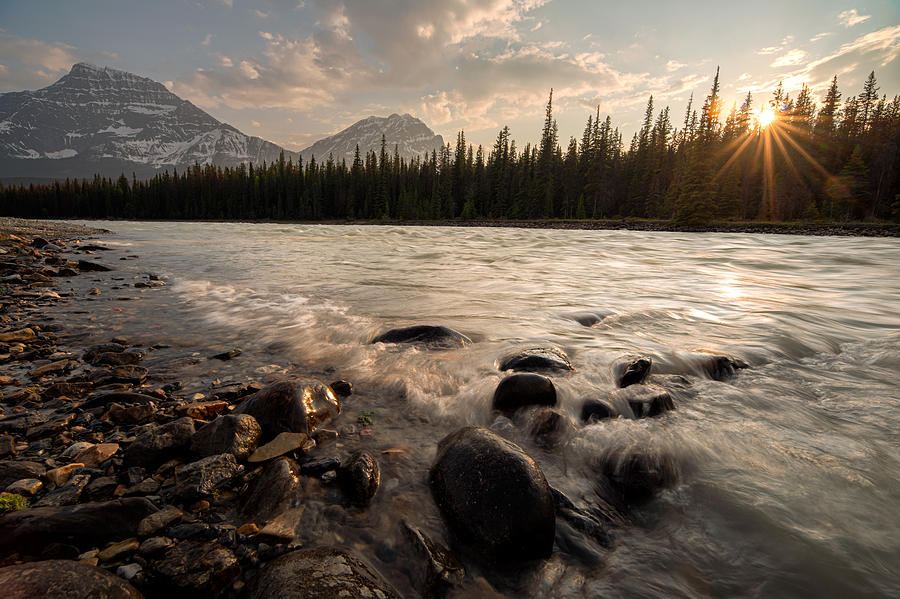 Evening on the Athabasca Photograph by Matt Hammerstein