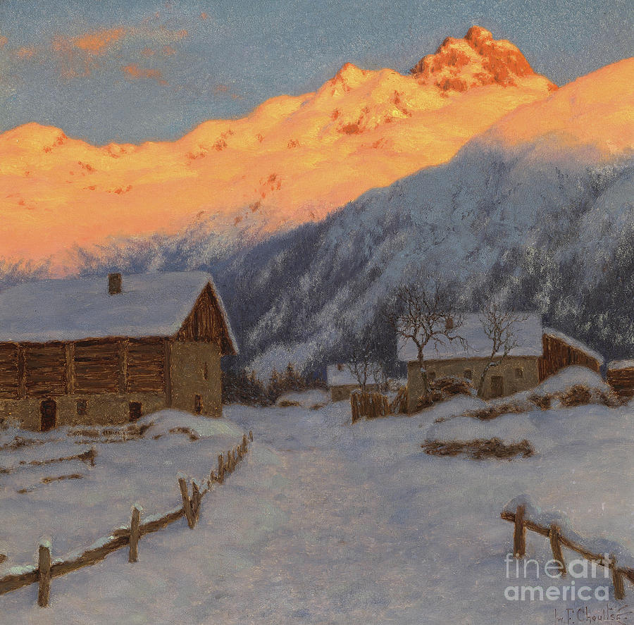 Evening on the mountain Painting by Ivan Fedorovich Choultse