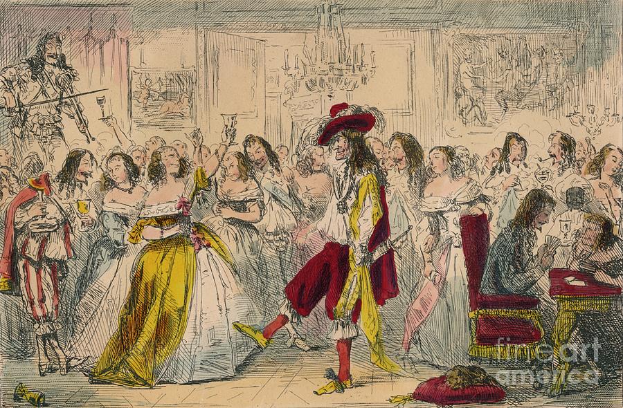 Evening Party - Time Of Charles II Drawing by Print Collector