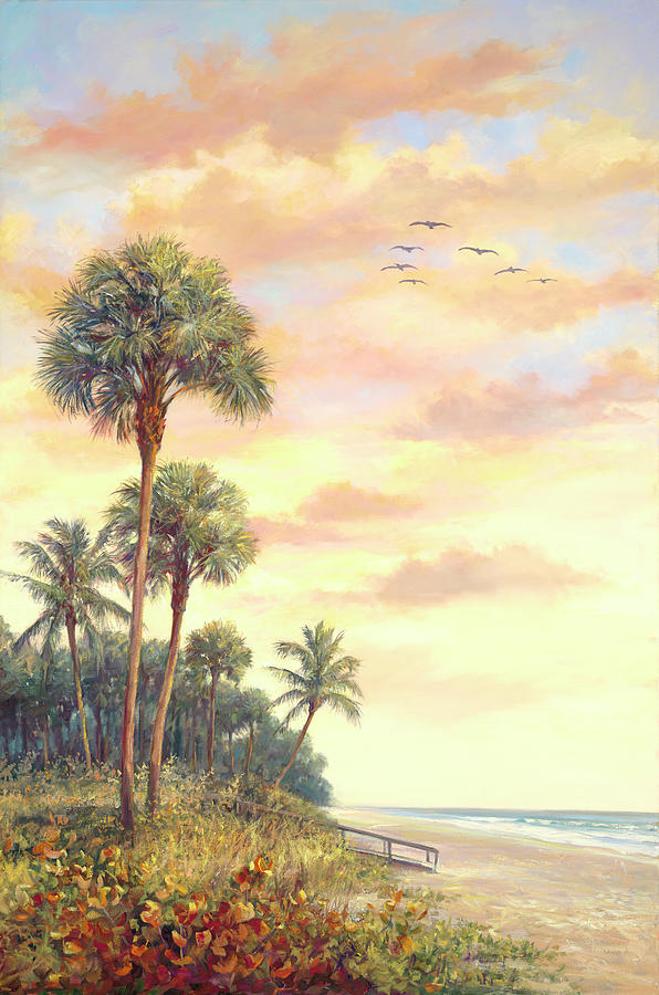 Beach Landscapes Painting - Evening patrol by Laurie Snow Hein
