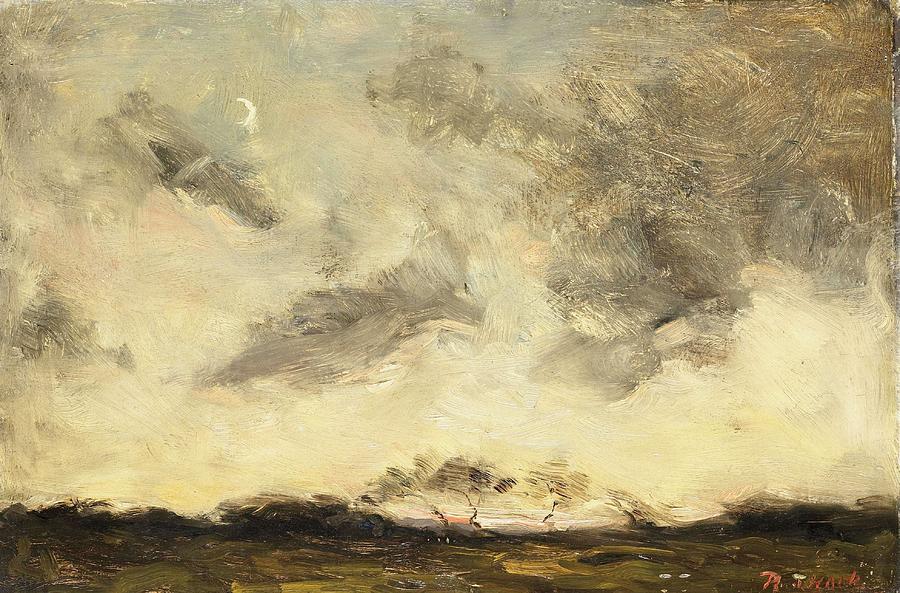 Evening Sun. Painting by Rudolf Jurriaan Stephanus Haak -1862-1897-