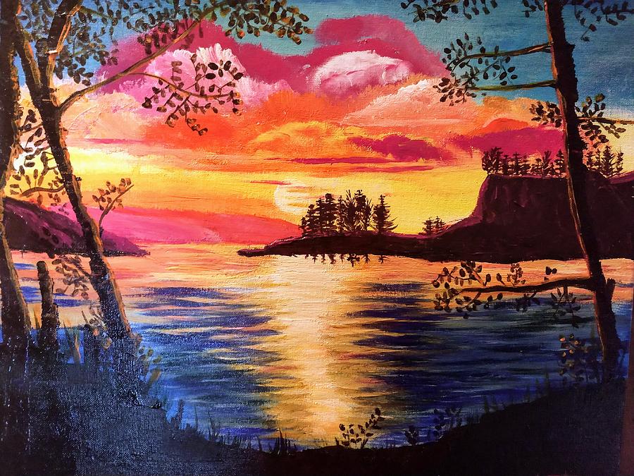 evening sunset painting