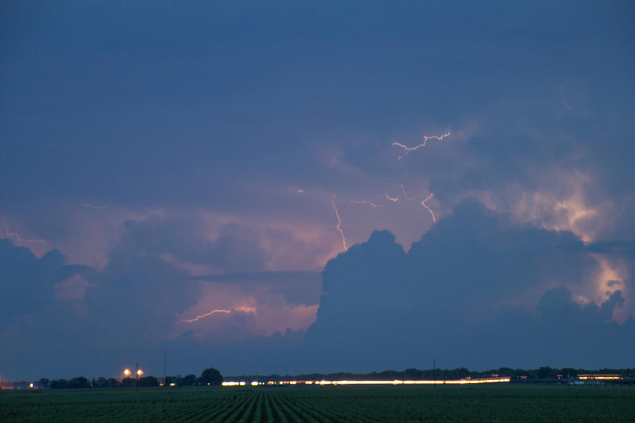 Evening Supercell and Lightning 031 Photograph by Dale Kaminski