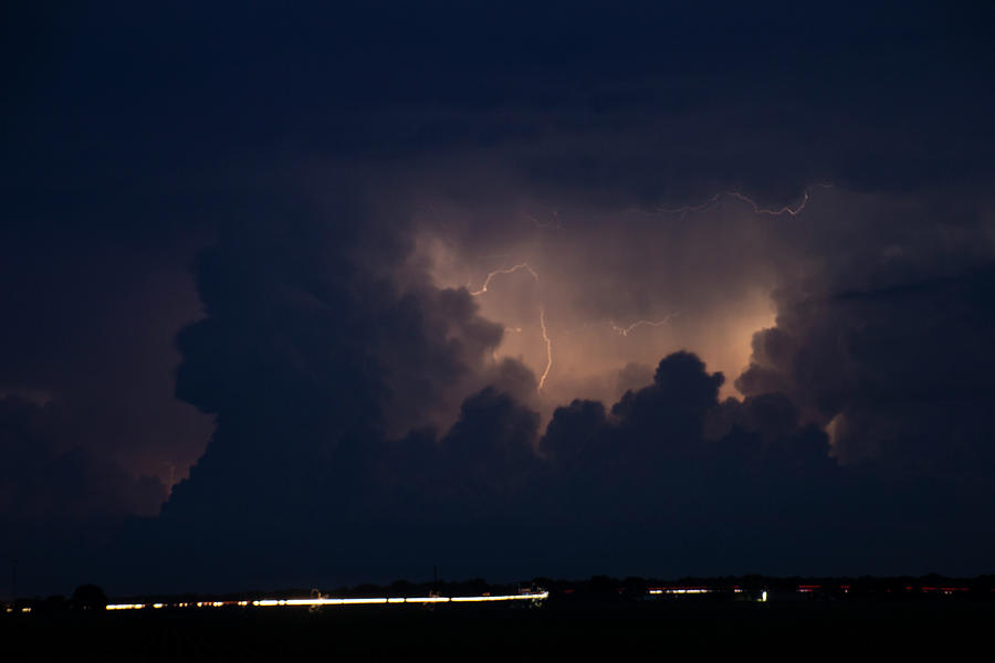 Evening Supercell and Lightning 050 Photograph by Dale Kaminski