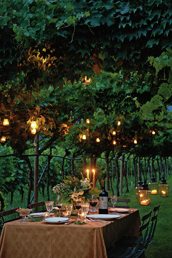 Evening Table Scene In Italy Photograph by Tre Torri