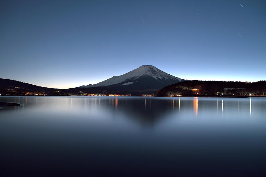 Evening View Of Lake Yamanaka Photograph by Hiroshi Nishihara - Fine ...