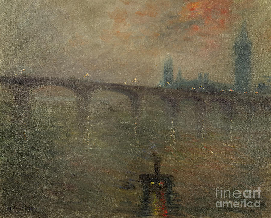 Jacques Emile Blanche Painting - Evening, Westminster from Waterloo Bridge by Jacques-Emile Blanche