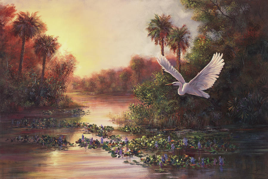Everglades Sunset Painting by Lynne Pittard