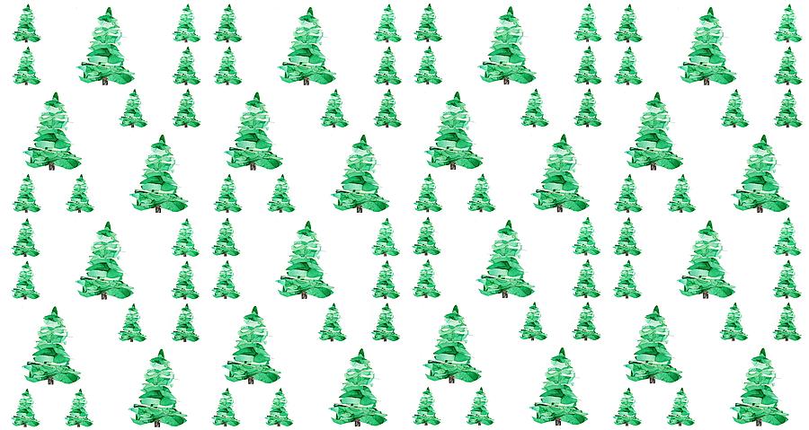 Evergreen Conifer Variable Pattern Painting by Lake and River Studio ...