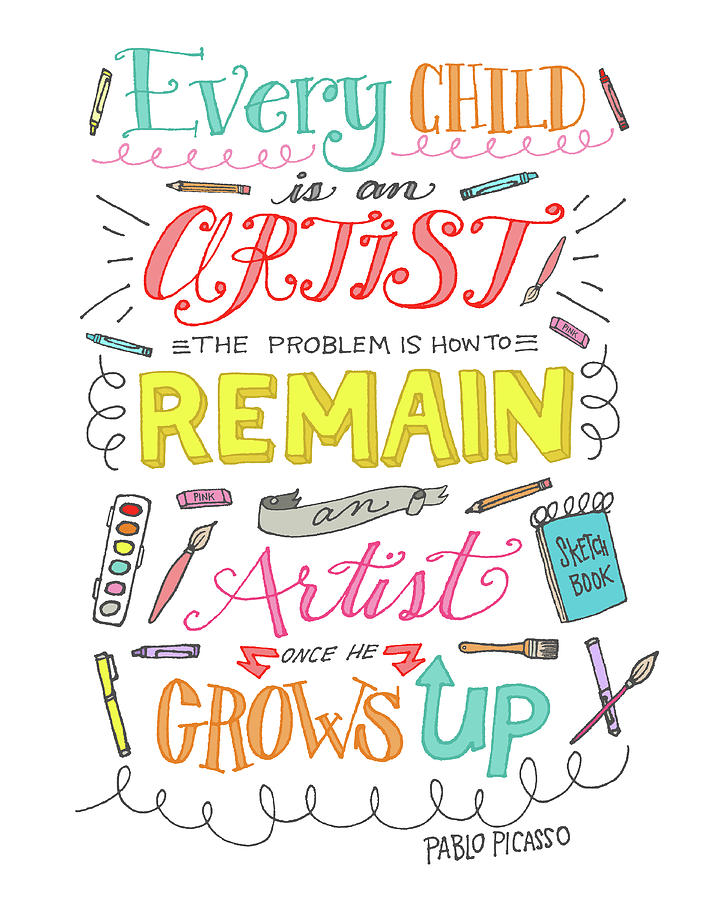 Juvenile Digital Art - Every Child Is An Artist by Elizabeth Caldwell