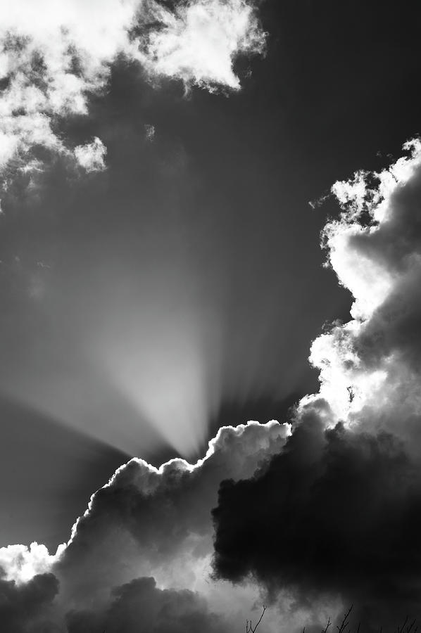 Black And White Photograph - Every Cloud Has A Silver Lining by Nini