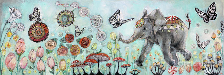 Butterfly Painting - Cute like a button by Manami Lingerfelt
