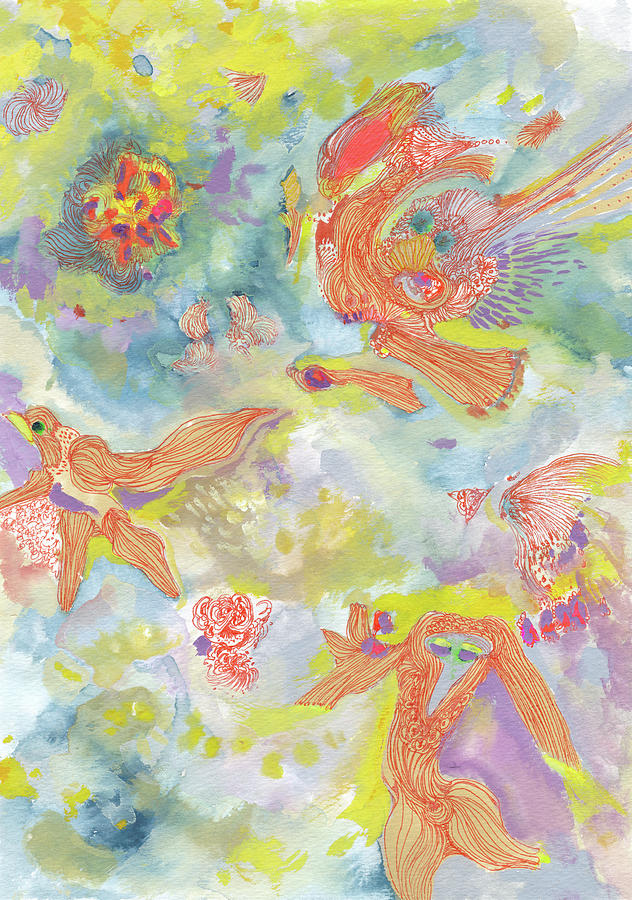 Dance Painting - Everyone dances in my garden #SS19DW001 by Satomi Sugimoto Dance Painting - Everyone dances in my garden #SS19DW001 by Satomi Sugimoto