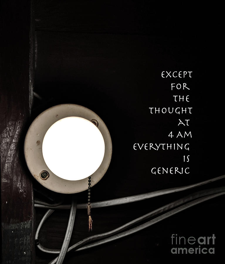 Light Photograph - Everything Is Generic by Steven Digman Light Photograph - Everything Is Generic by Steven Digman
