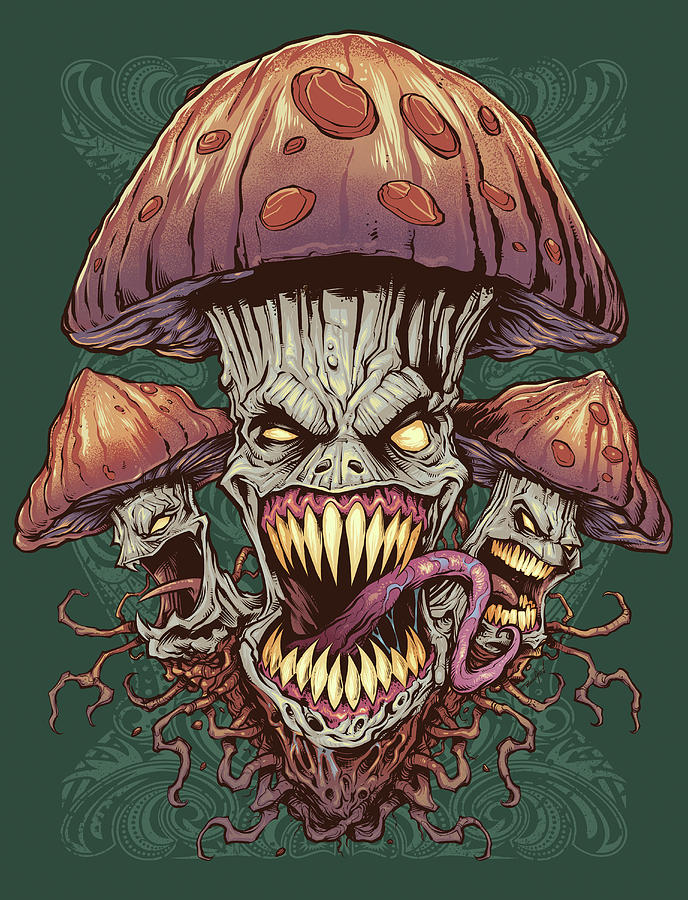 Magic Digital Art - Evil Mushroom Color Scheme 02 by Flyland Designs