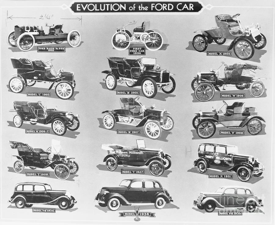Evolution Of Ford Automobiles Photograph by Bettmann