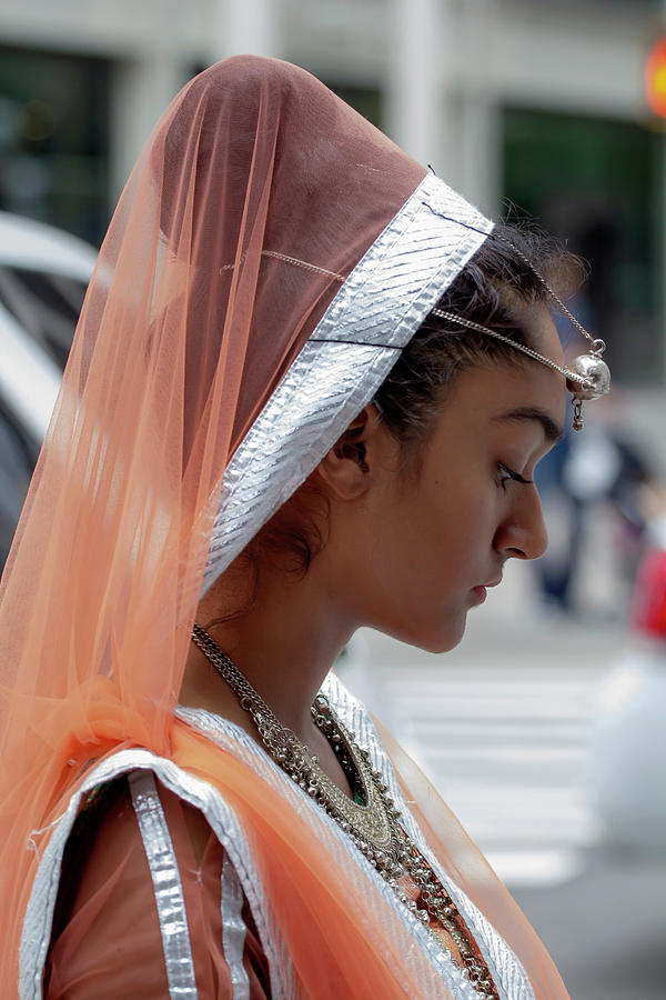 ewali NYC 2018 Indian girl in Traditional Dress Photograph by Robert Ullmann