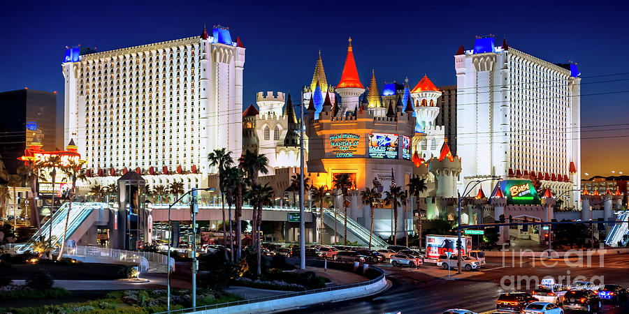 Excalibur Hotel and Casino at Dusk 2 to 1 Ratio Photograph by Aloha Art