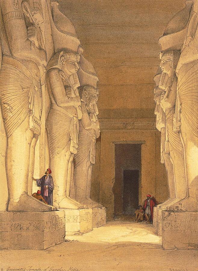 Excavated Temple of Gyrshe, Nubia Painting by David Roberts Excavated Temple of Gyrshe, Nubia Painting by David Roberts