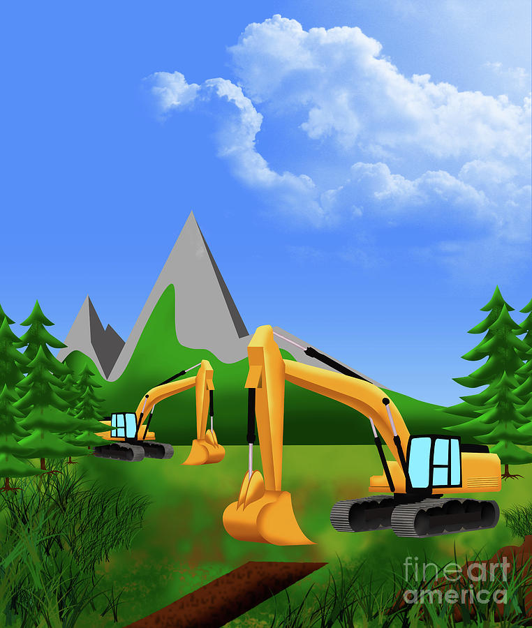 Excavator at work by Fabian Roessler Excavator at work by Fabian Roessler