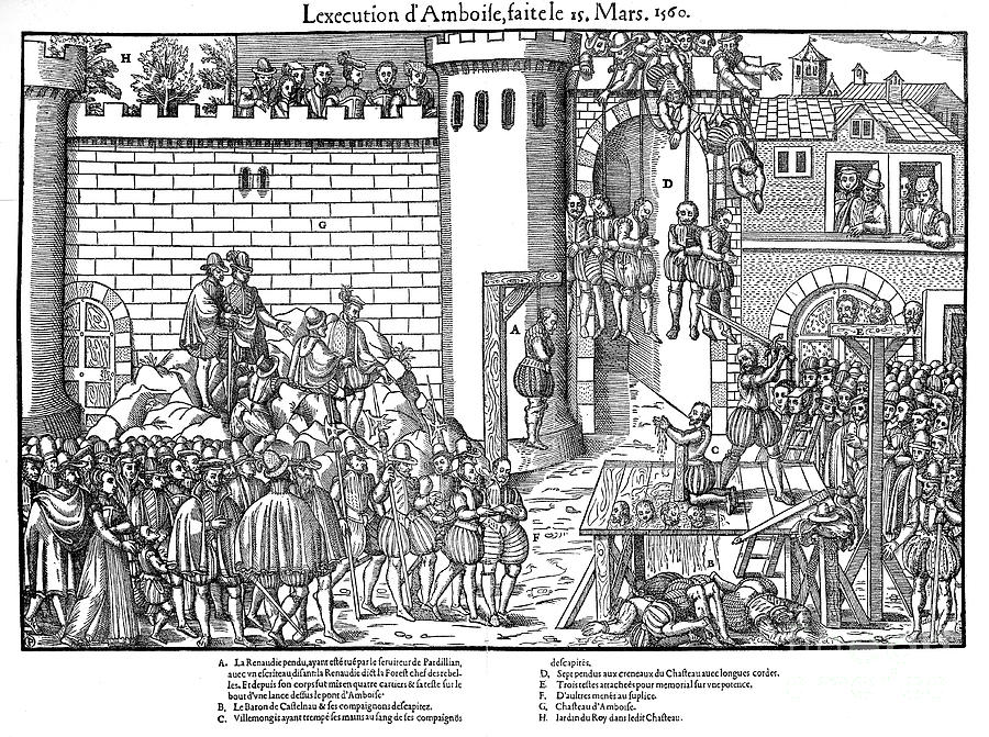 Execution Of Conspirators At Amboise Drawing by Print Collector
