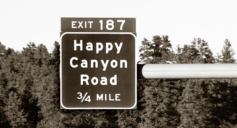 Exit for Happy Canyon Road Photograph by Marilyn Hunt