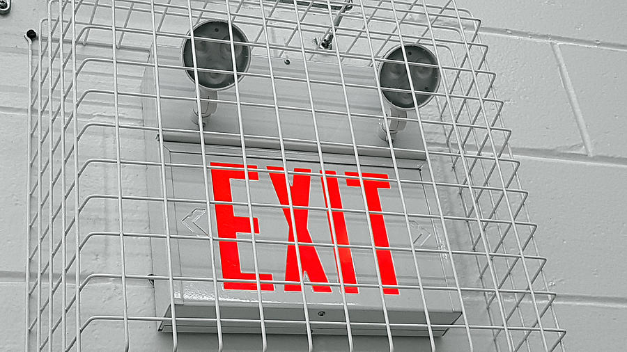 Exit Sign Photograph by Valentino Visentini