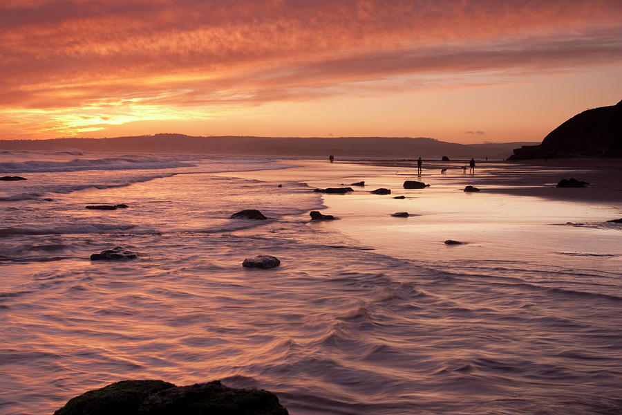 Exmouth Beach At Sunset Photograph by Moorefam