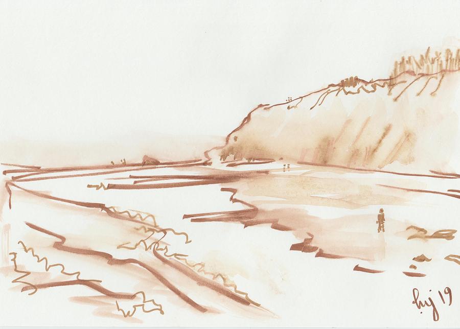 Exmouth beach monochrome watercolor study by Mike Jory Exmouth beach monochrome watercolor study by Mike Jory