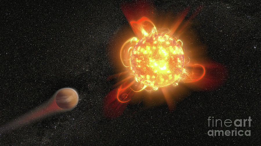 Exoplant And Red Dwarf Stellar Flares Photograph by Nasa, Esa, And D. Player (stsci)/science Photo Library