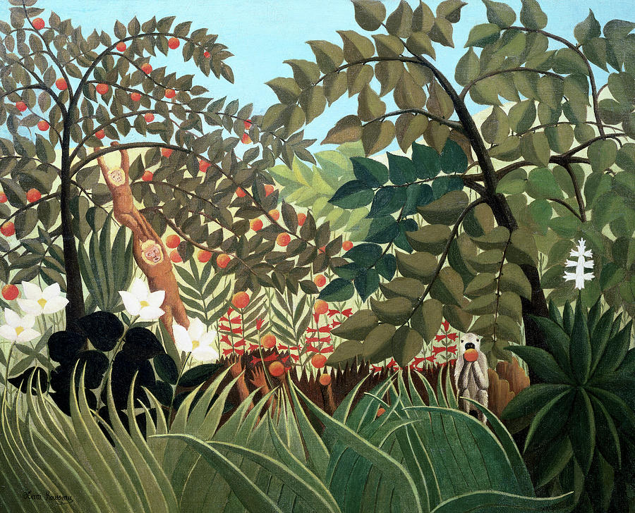 Exotic Landscape By Henri Rousseau Drawing by Artist - Henri Rousseau