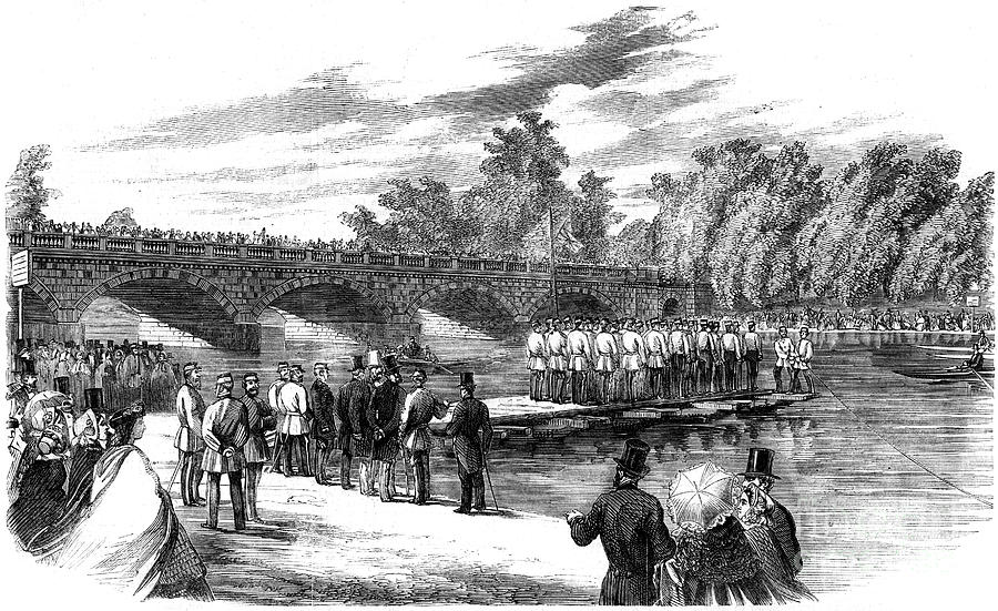 Hyde Park Drawing - Experiments With Captain Fowkes Pontoon by Print Collector