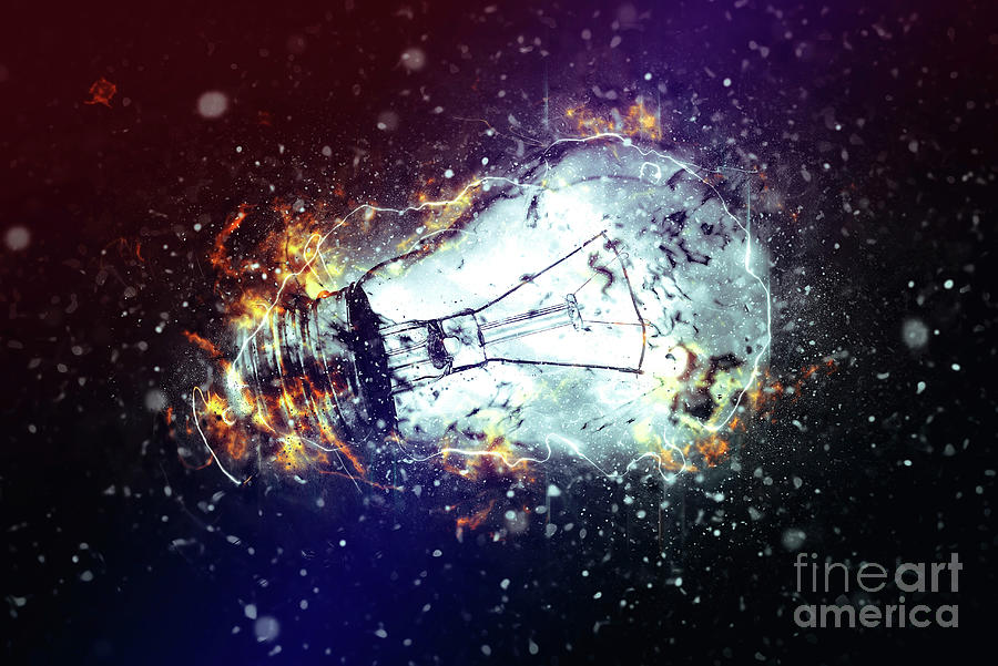 Exploding Light Bulb Photograph by Igor Stevanovic/science Photo Library
