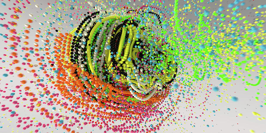 Exploding Strings Of Multi Colored Beads Photograph by Ikon Images