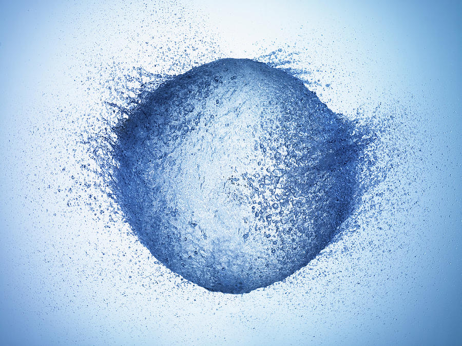 Exploding Water Ball In The Air Photograph by Biwa Studio