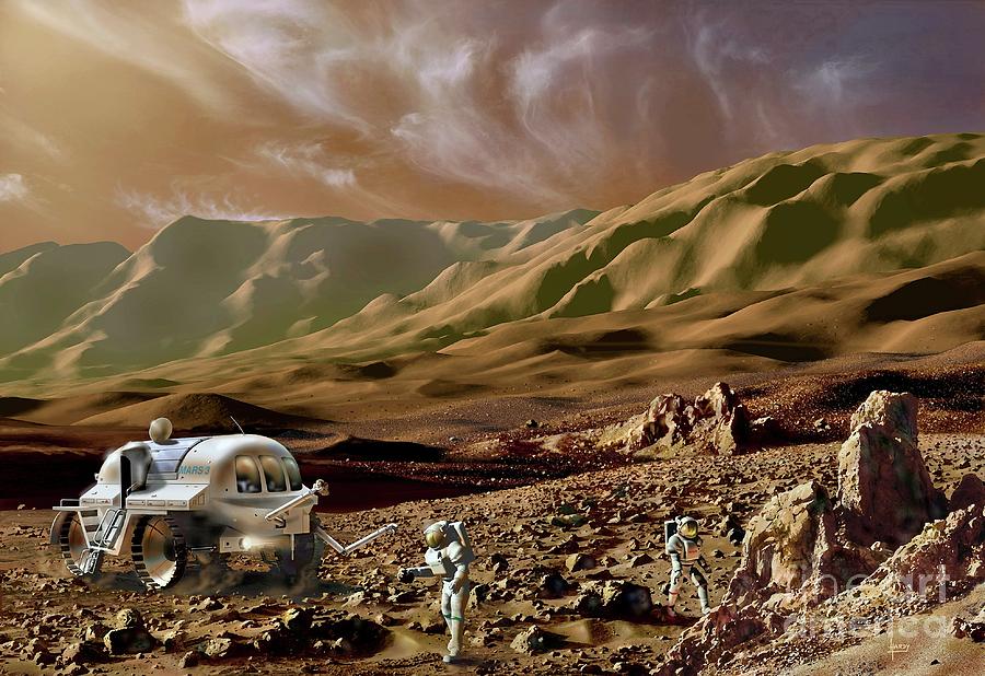 Explorers On Mars Photograph by David A. Hardy, Futures 50 Years In
