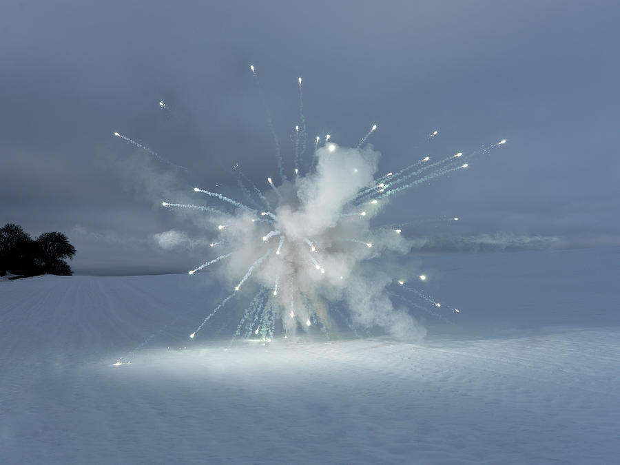 Explosion In Winter Landscape Photograph by Henrik Sorensen