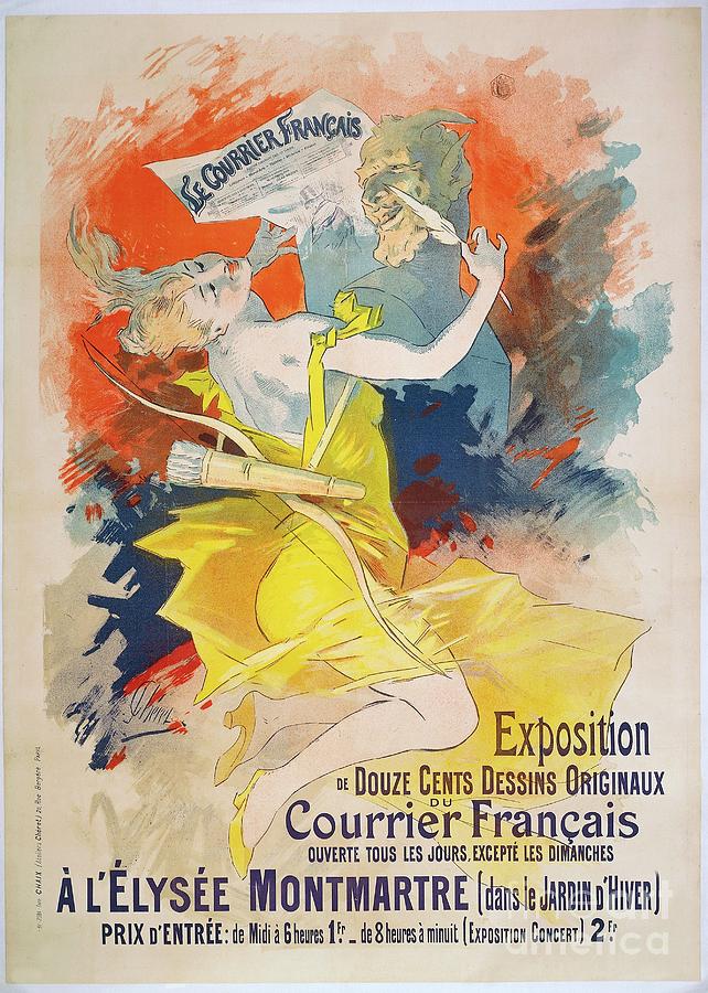 Jules Cheret Drawing - Exposition Le Courrier Francais, C.1895 by Jules Cheret