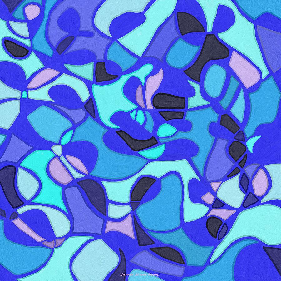 Abstract Digital Art - Expressionism in Dark Blues by Chante Moody