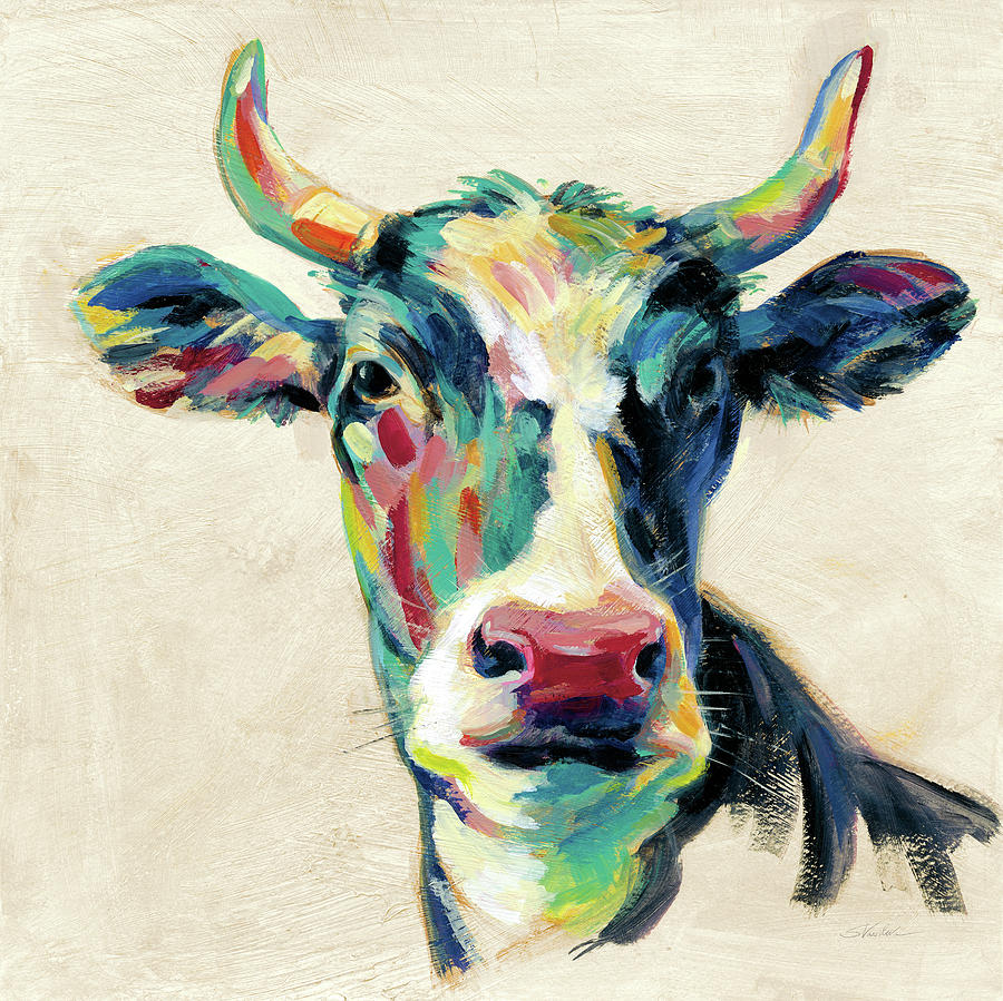 Animal Painting - Expressionistic Cow II by Silvia Vassileva