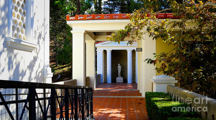 Exterior Courtyard Getty Villa I  Photograph by Chuck Kuhn