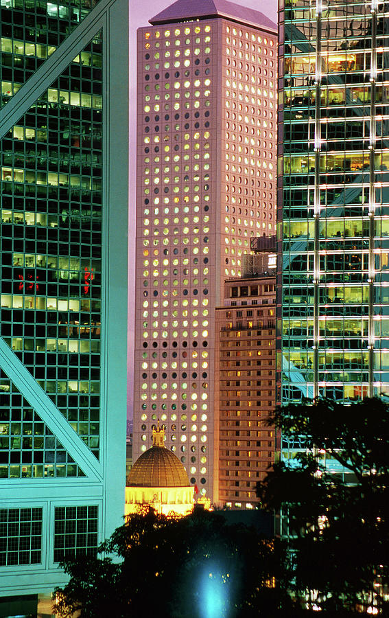 Exterior Of Corporate Buildings, Hong Photograph by Izzet Keribar