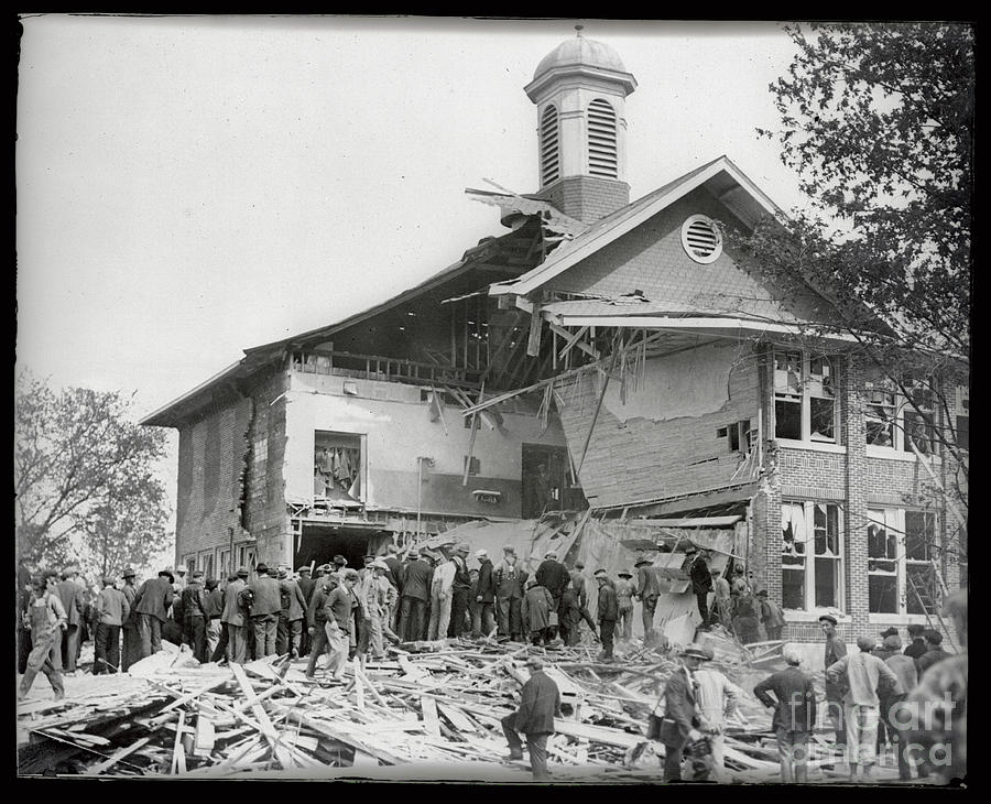Exterior Of Wrecked Schoolhouse Photograph by Bettmann