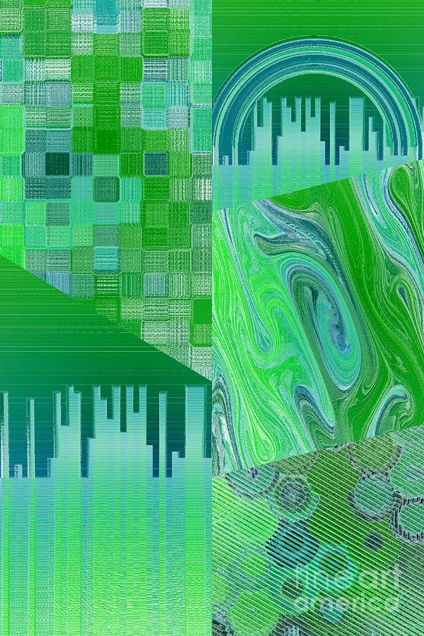 Extracts Of Blue And Green Digital Art by Rachel Hannah