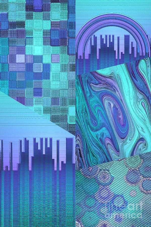 Extracts Of Blue And Purple  Digital Art by Rachel Hannah