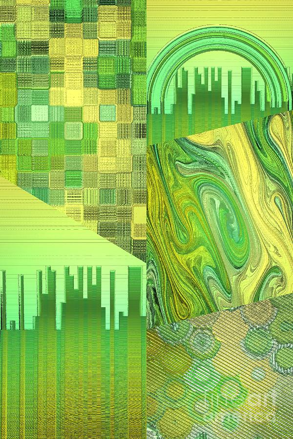 Extracts Of Yellow And Green Digital Art by Rachel Hannah
