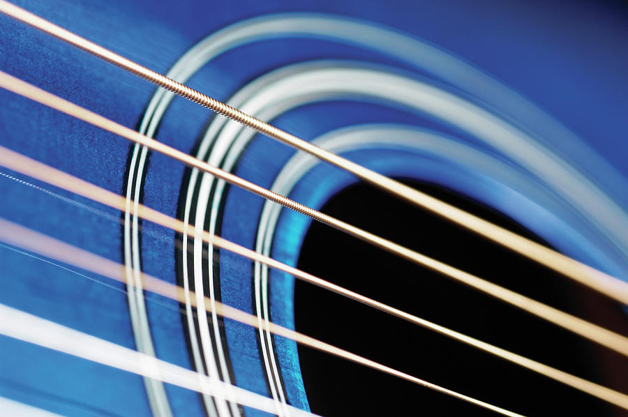 Extreme Close-up Of Guitar Strings Photograph by Medioimages/photodisc
